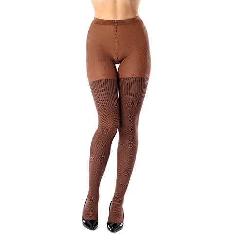 Bellivalini Women's Cotton Tights BLV-1116 (Brown, XL) Cover