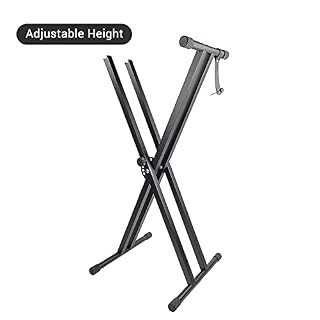 CHOYUE Support de Clavier de Piano X-Style Support de Musique Robuste réglable et Portable avec Sangle d’ancrage Noir - Les Beatles, Paul McCartney, John Lennon, RIngo Starr, George Harrison CHOYUE Support de Clavier de Piano X-Style Support de Musique Robuste réglable et Portable avec Sangle d'ancrage Noir – Image 2