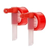 Kanister Dosierhahn DIN45 - Für 3l, 5l & 10l Kanister mit 44mm Gewinde - Auslaufhahn Kanister/Kanister Hahn als praktische Dosierhilfe - Kanister Zapfhahn Weiß-Rot