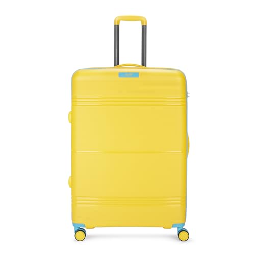 Image of Skybags Large Paratrip Size Hard Luggage (79 Cm) | Polypropylene Luggage Trolley with 8 Spinner Wheels| Bumblebee| Unisex, Yellow