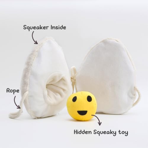 Image of Mutt of Course Egg-cellent Dog | Plush Toy for Dogs | for Dogs 3 in 1 Toy with Squeaker