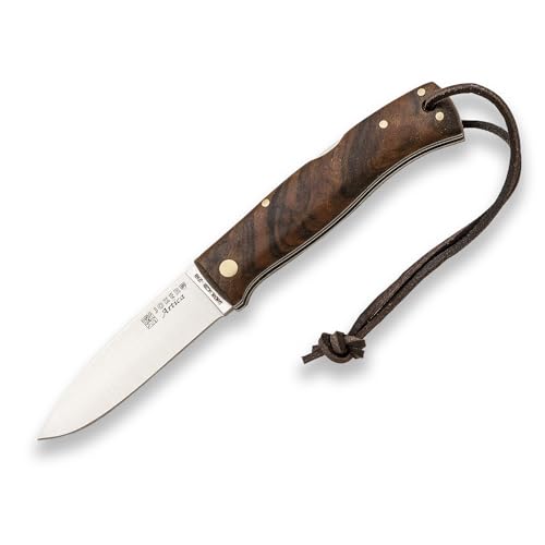 Joker Bushcraft-Messer ARTICA NN156 mit Griffen aus Walnussholz, 8 cm 14c28n D2 Klinge, Werkzeug für Angeln, Jagen, Camping und Wandern