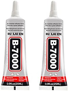 LA TIM'S 2 Pcs B-7000 Glue 25ml, Multipurpose High Grade Industrial B7000 Adhesive, Semi Fluid Transparent Glues Suitable for Phone Screen Repair,Wooden,Jewelery(2 x 25ML / 0.9 oz)