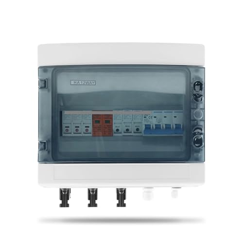 1pc 32A DC MCB Solar photovoltaic PV Combiner Box With Protection 3 input 1 out DC 1000V Fuse MCB SPD 12ways THKCTOXF