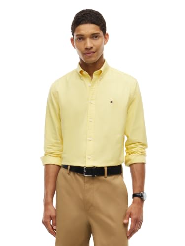 Image of Tommy Hilfiger Men's Long Sleeve Oxford Shirts in Regular Fit, Men's Button Down Shirts, Also Available in Big and Tall
