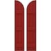 Ekena Millwork ARW401BQ311X64BRH Americraft Three 3 Exterior Real Wood Joined Board-n-Batten Shutters w/Arch Top (Per Pair), 10 1/2"W x 64"H, Fire Red