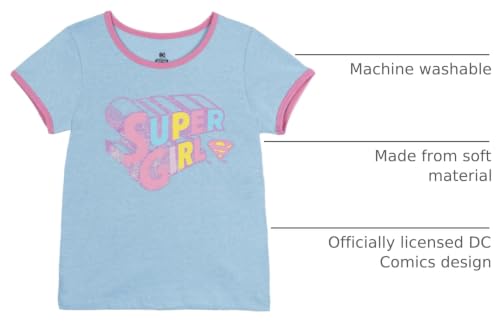 Image of DC Comics Justice League Girls' Glitter Graphic T-Shirt Toddler to Big Kid