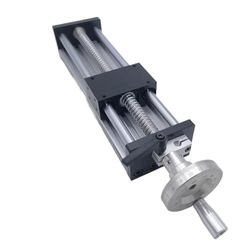 Dual Optical Axis Manual Sliding Table Rail Guide 50-500MM Stroke Ballscrew SFU1610 Linear Guide Manual Sliding Table Hand Wheel Linear Stage Table(400MM Stroke)