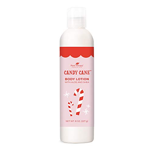 Plant Therapy Candy Cane Holiday Body Lotion with Aloe and Shea, Hydrate and Nourish Skin with Botanical Ingredients, 8 oz