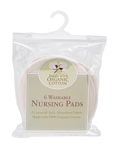 TL Care Nursing Pads Made with Organic Cotton - Soft, Breathable, Absorbent & Washable, Natural Color, 6 Count - Image 3