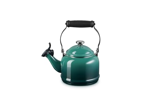 Le Creuset Enamel On Steel Demi Tea Kettle with Metal Finishes, 1.25 qt., Artichaut