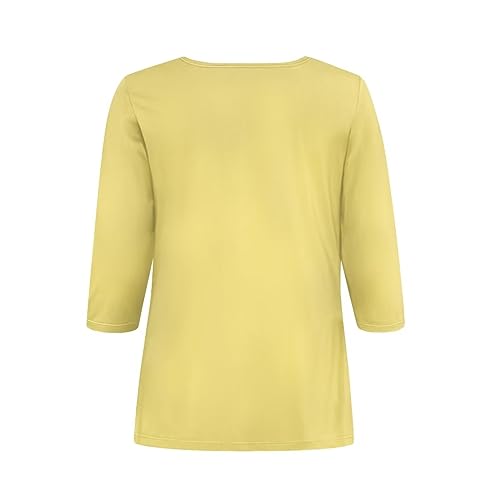 TODIYADDU Womens 3/4 Sleeve Tops with Exquisite Prints Long Sleeve T-Shirts Casual Tunic Tops Trendy Blouse for Girls Clothes3