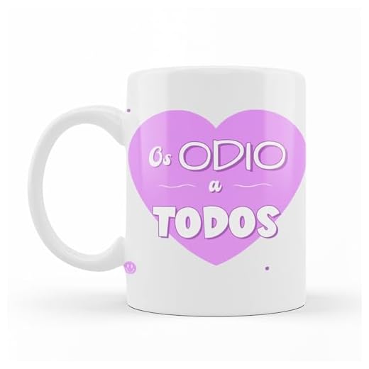 Wondernastic - Taza Os odio a todos, Capacidad 350 ml, Color Blanco, Taza de Cerámica, Apta para Lavavajillas y Microondas, Divertido y Original, Diseño Exclusivo