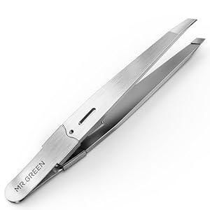 MR.Green Tweezers for Women Facial Hair, Professional Precision Eyebrow Tweezers for Women and Men, German Premium Stainless Steel Slanted Hair Removal Pluckers