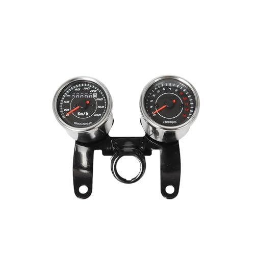 ゲージ オドメーター タコメーター スピードメーターコンビネーション 12V 0-180 Km/h LED ユニバーサル オートバイツアー タコメーターゲージ カフェインジケーター用スタンド付き