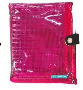 表紙がポーチになったM6ワイドサイズクリア手帳 推し活にも最高(SPEECHBALLOON)ピンク