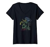 Femme Marvel Hulk Iron Man Spider-Man Retro Overlay T-Shirt avec Col en V