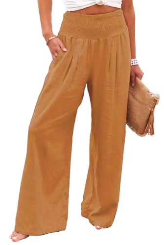 Women's Wide Leg, high Waisted, Casual, Loose fit Pants