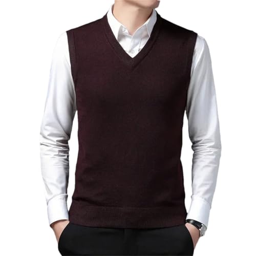 TdvcpmkkMen's Cashmere Vest V Neck Sweater Casual Business Knitted Vest Sweater