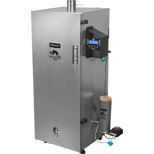 Browin - BROWIN® dragON Räucherofen | Elektrisch | Stahl | 1500W | 220L Fassungsvermögen | 50x51x125cm | 49,1kg | Digitale Steuerung | Räucherset | 330350