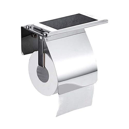 Toilettenpapierrollenhalter Selbstklebender Tissue Rollenspender mit Telefonregal Edelstahl Wandhalterung Badezimmer Küche Hotel