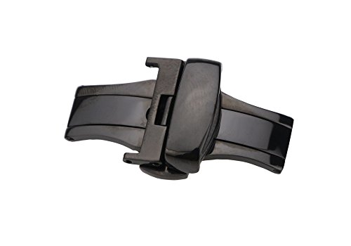 Cierre desplegable genrico 20mm para la Correa de Reloj en el reemplazo Negro de la Hebilla de la Venda del Reloj del Acero Inoxidable del Matte