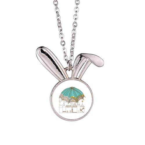 Collier lapin Lumbrella pendentif étoile de pluie en argent pour femme