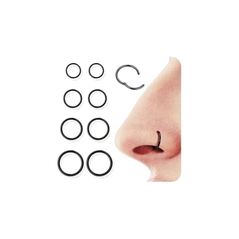 Diamday 8pcs 18G Surgical Steel Nose Rings Cover