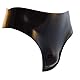Rubberfashion Latex Slip - Latexslip Kurze Hot Pants hochgeschnitten mit Ausbuchtung - Latex Dessous für Herren Schwarz 0.4mm XL
