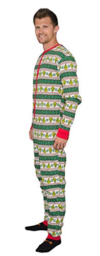 MJC Grinch Family Faces Christmas Green and White Pajama Union Suit2