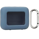 easyBee Hülle für JBL Go 4 Tragbare mit Karabiner, Flüssiges Silikon Case Stoßfest Schutzhülle Bluetooth Lautsprecher Tragetasche - Blau