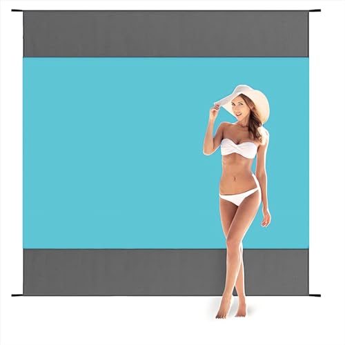 Tel Charme * Telo mare grande 210 x 200 cm coperta da spiaggia impermeabile sabbioso ad asciugatura rapida, tappetino da spiaggia con 4 picchetti per spiaggia, campeggio, picnic, viaggi