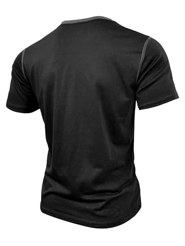 HOTake Men's Henley Shirts Short Sleeve Fitted Cotton Muscle T-Shirt with Button3