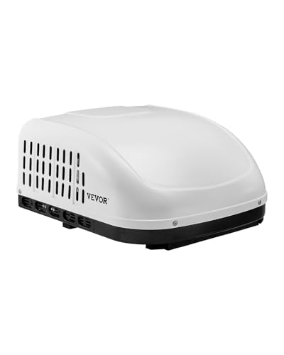 VEVOR RV Air Conditioner, 15000 BTU Non-Ducted Rooftop RV AC, 65 dB Quiet Design, Highly Compatible with Air-conditioning Unit, for Campers, Vans, Trailers, White, Single Host-No Accessories