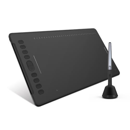 HUION Inspiroy H1161 Grafiktablett, 11x6 Zoll Zeichentablett mit 10 Benutzerdefinierten Express-Tasten und 1 Touch-Strip, Stifttablett für Online-Fernarbeit, OSU Pen Tablet für Windows Mac Chromebook