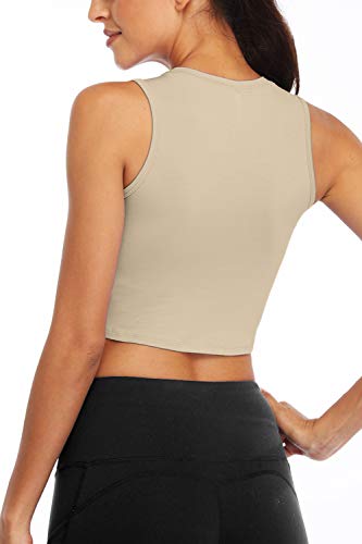 Image of Yoga Crop Tops Dance Tops Fitted Workout Crop Tops Yoga Tank Tops Athletic Sports Shirts for Women