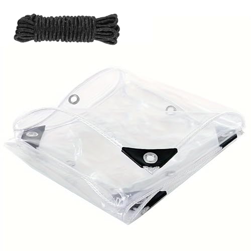 Waterproof Transparent Tarpaulin 0.35mm PVC Rain Cover with 