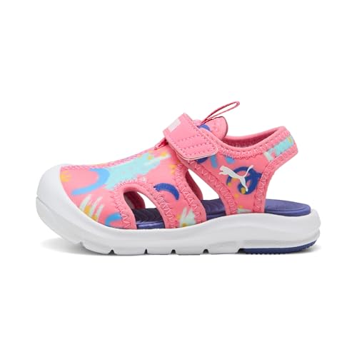 PUMA FUN RACER SANDAL AOP V INF, Sandale glissante Unisexe, MAGIC ROSE-BLUE CRYSTAL,