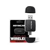 【両端ヘッドのデザイン ワイヤレスアダプター最新登場】HEYINCAR+ ワイヤレスCarPlay/Android Auto アダプター CarPlay＆AndroidAutoをワイヤレス化 アダプタケーブル不要 純正な有線CarPlay/Android Auto搭載する車専用 Bluetooth/音楽/多言語対応 ワイヤレスディスプレイアダプター 自動接続 技適認証取得済み 日本語取扱説明書付き