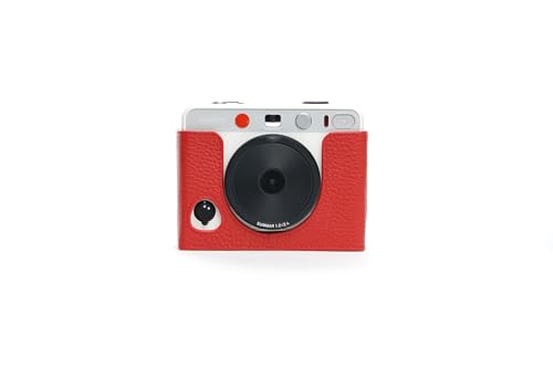 Demi-étui Leica SOFORT 2 en cuir véritable TP Original fait main rouge de luxe