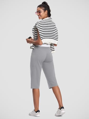 Image of ISEEGZ 15 inch / 18 inch / 21 inch / 25 inch Capri Pants for Women High Waist with Pockets Women's Capris Workout Yoga Pants Loose Straight Leg