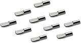 Gedotec Schwerlast Bodenträger Metall Fachbodenträger Küche Regal-Halter für Möbel-Schränke - H3110 | Tablarträger Stahl vernickelt | Stift Bohr-Ø 4 mm | 100 Stück - Regalboden-Träger zum Einstecken