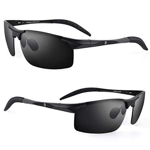 Image of BLUPOND Set of 2 HD Day and Night Driving Glasses - Polarized Sunglasses and Yellow Night Vision Glasses With Car Clip Holder