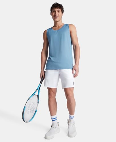 Image of Jockey MV57 Men Lightweight Microfiber Solid Active Wear Tank Top with Breathable Mesh