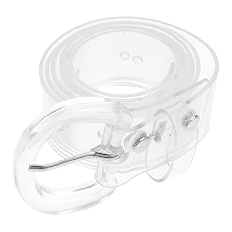LUOZZY Clear Belt for Women Transparent PVC Waist Belt Wide Waistband Casual Dress Belt Accessory for Women Skirt Pants Dress, 39.3 * 1.18inch Cover