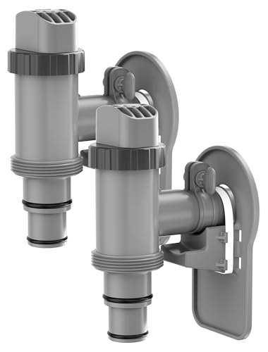 POOLHOUR Plunger Valve with Pipe Holder & Pool Hose Adapter Above Ground Pool Pump Replacement Parts Compatible with I*tex/Col*m*n Pool 2 Pack