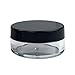 (Quantity: 100 Pieces) Beauticom 10G/10ML Round Clear Jars with Black Lids for Scrubs, Oils, Salves, Creams, Lotions - BPA Free