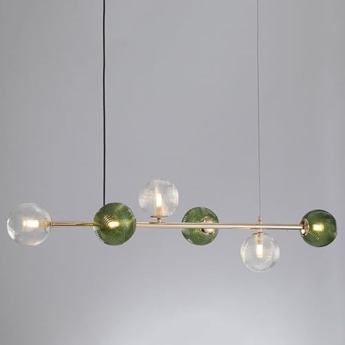 Lustre linéaire moderne en verre pour sublimer un salon sombre