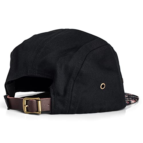 Image of Blackskies 5-Panel Cap with Floral Pattern Unisex Baseball Cap