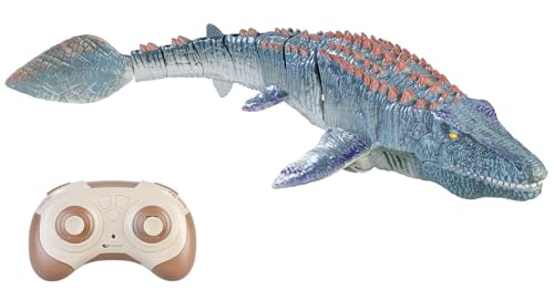 Playtastic Dinosaurier: Ferngesteuerter Mosasaurus für Wasser, mit Wassersprüh-Funktion, 40 cm (Mosasaurus Spielzeug, Wasser Dinosaurier Spielzeug, Ferngesteuertes Boot)